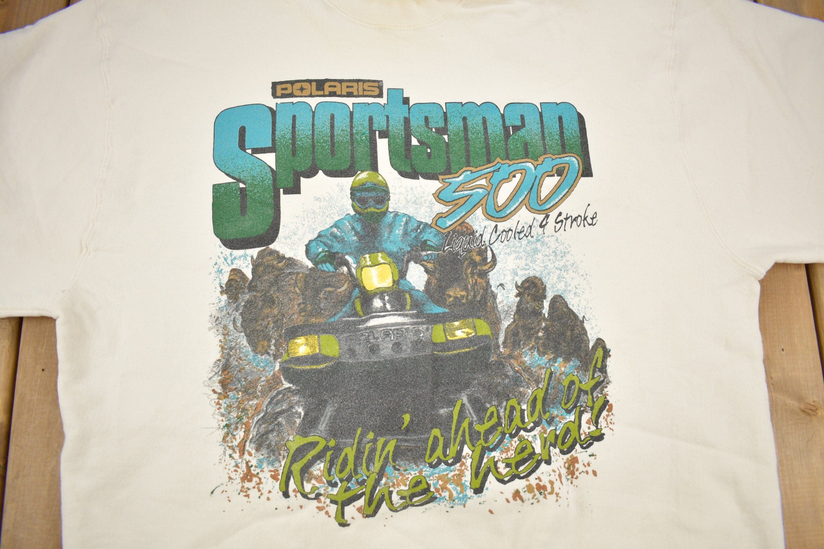 Vintage 1990s Polaris Sportsman 500 Crewneck Sweatshirt Men's XL - Image 3