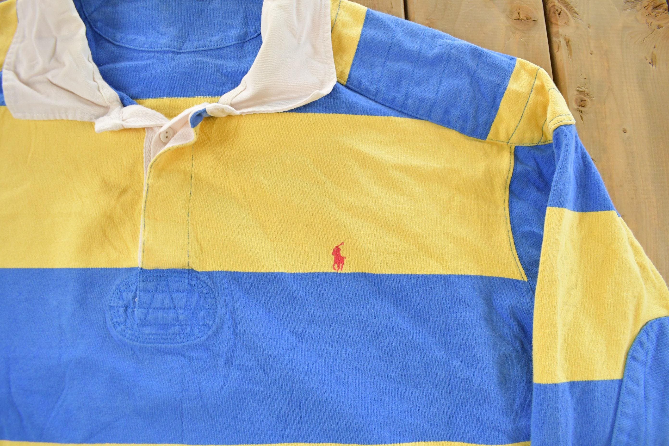 Vintage 1990s Polo By Ralph Lauren Button Up Rugby Shirt Mens 2XL - Image 3