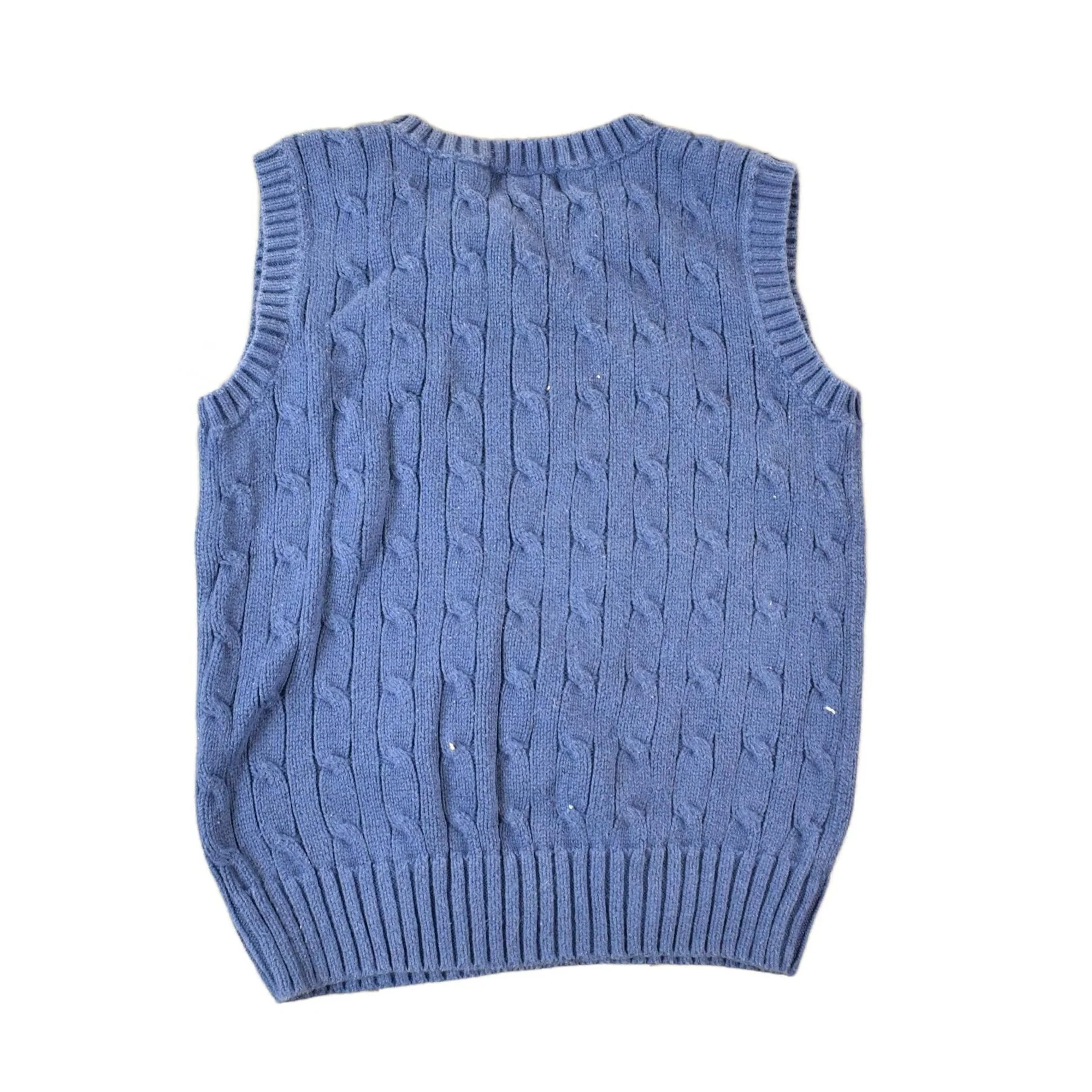 Vintage 1990s Polo By Ralph Lauren Cable Knit Crewneck Sweater Vest Youth S - Image 2