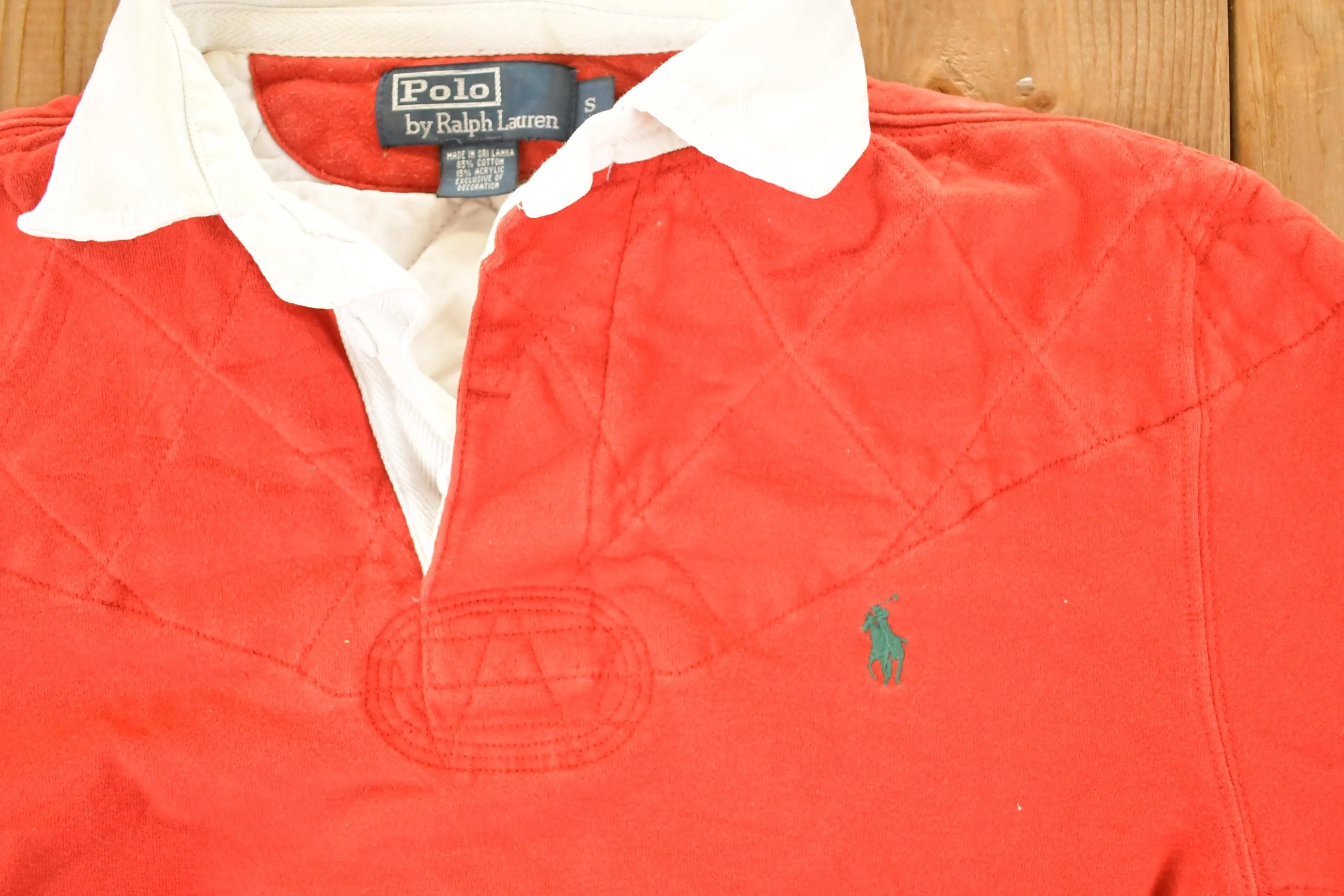 Vintage 1990s Polo By Ralph Lauren Rugby Button Up Shirt Mens S - Image 3