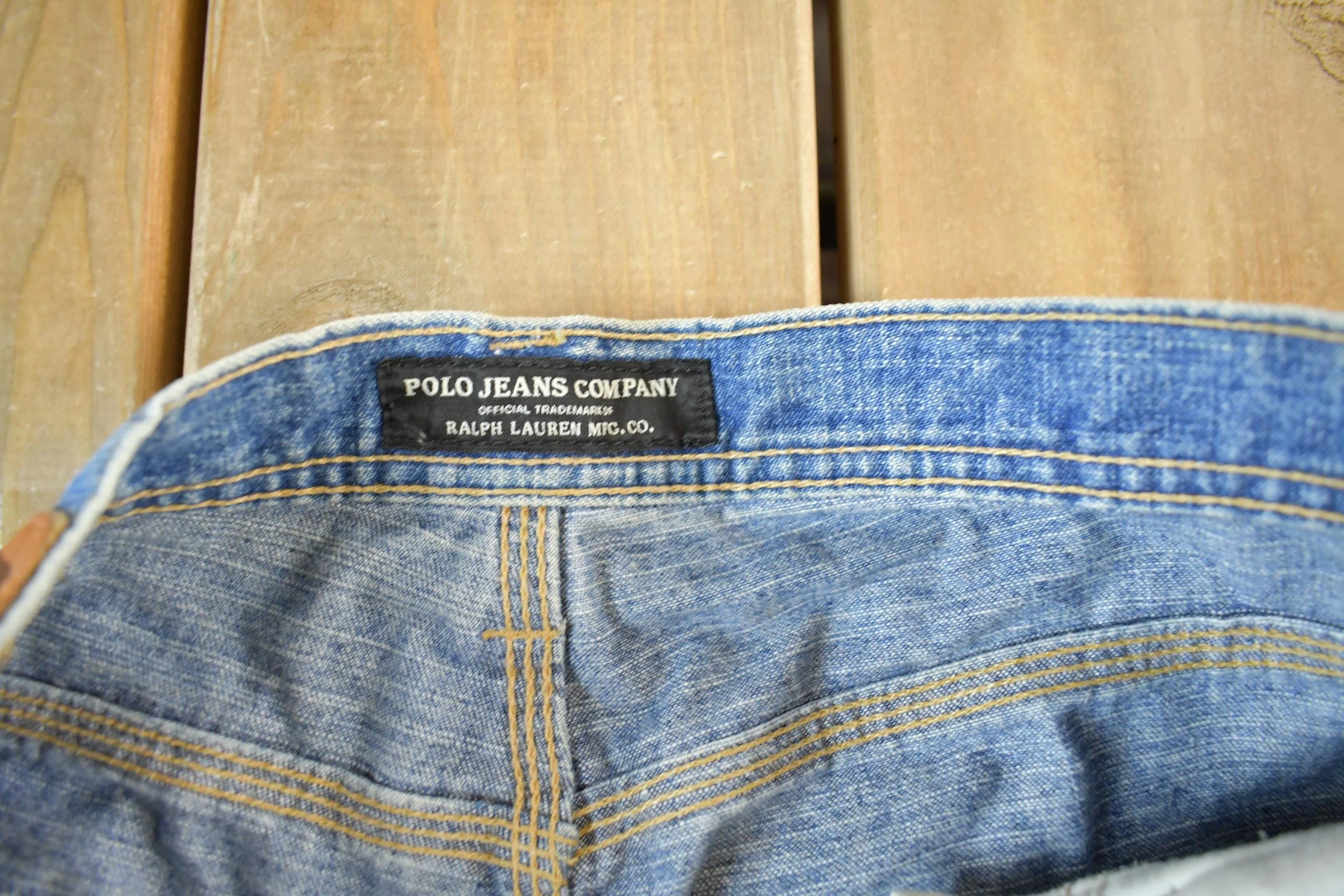 Vintage 1990s Polo Jeans Company Ralph Lauren Denim Carpenter Shorts Men's Large 36 - Image 4