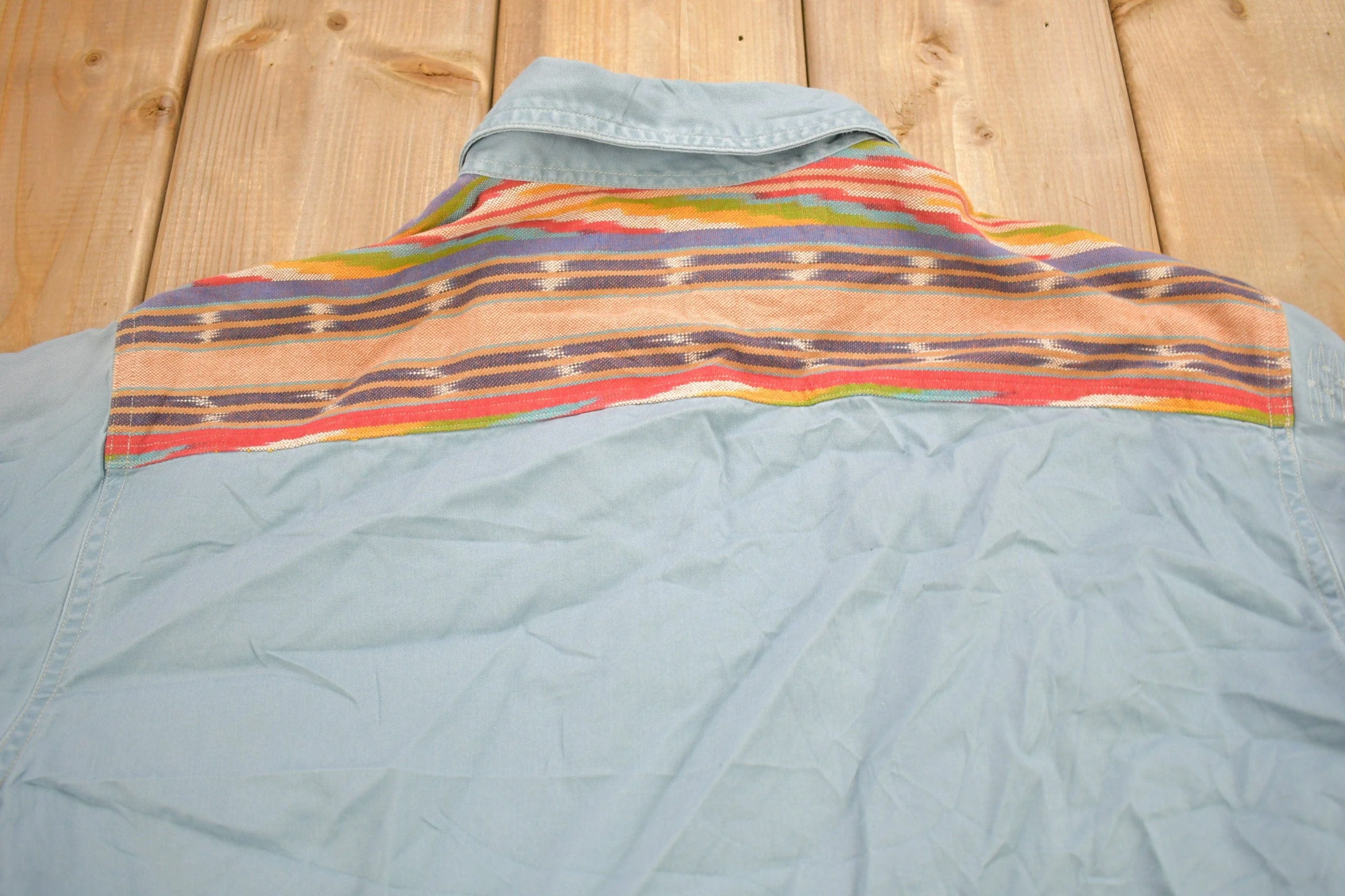 Vintage 1990s Polo Ralph Lauren Aztec Shoulder Button Up Shirt Men's MMen's Medium - Image 4
