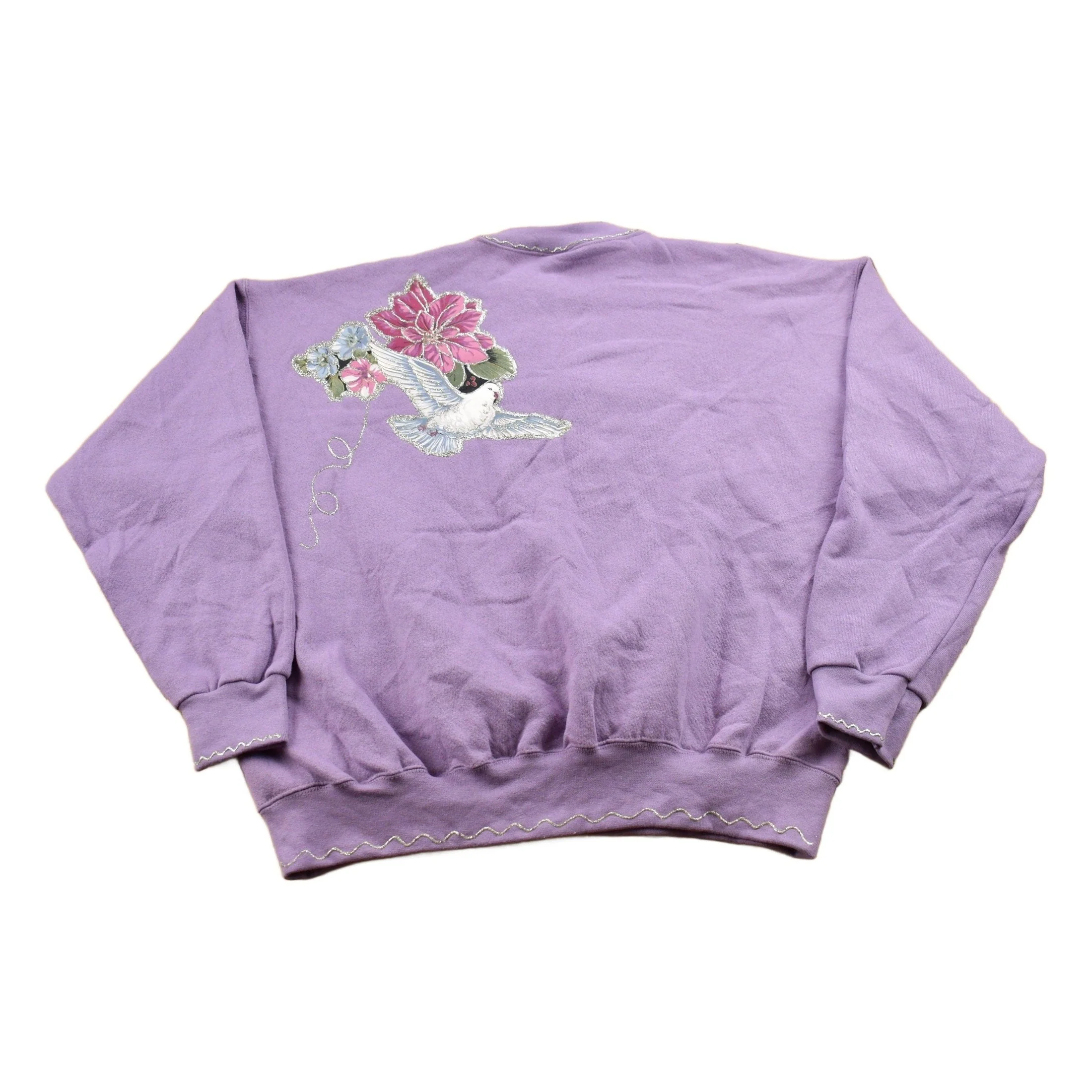 Vintage 1990s Pro Spirit Dove Theme Crewneck Sweater Women's XL - Image 2