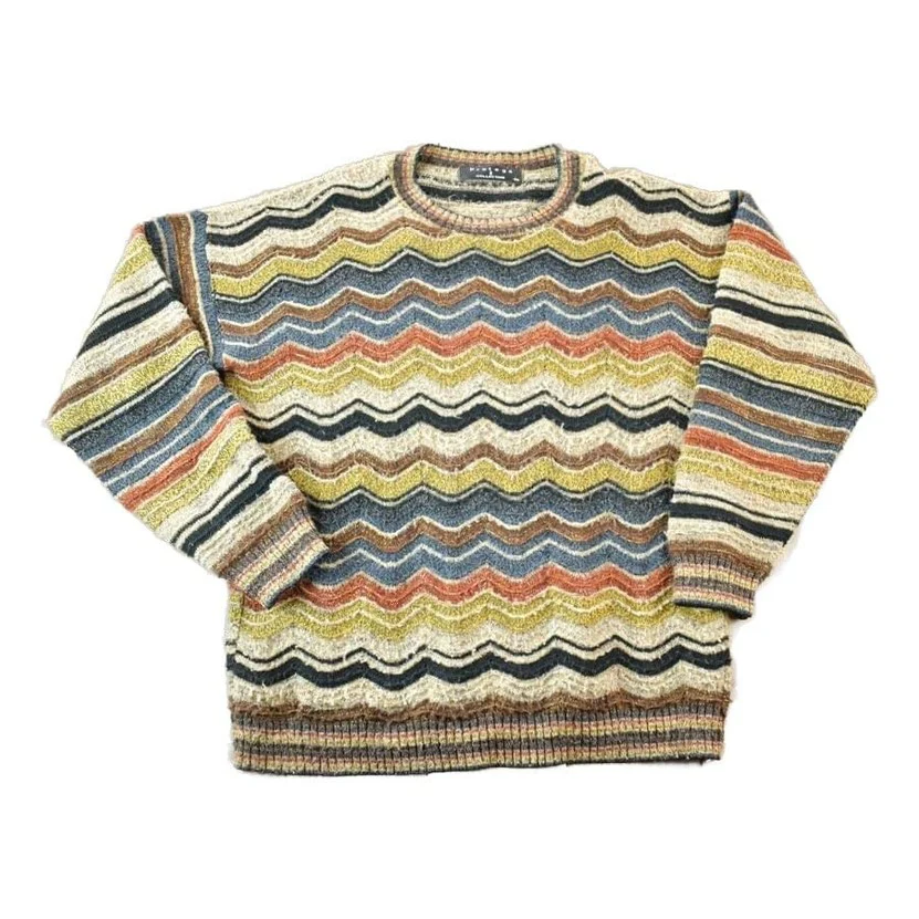 Vintage 1990s Protege Knit Abstract Pattern Crewneck Sweater