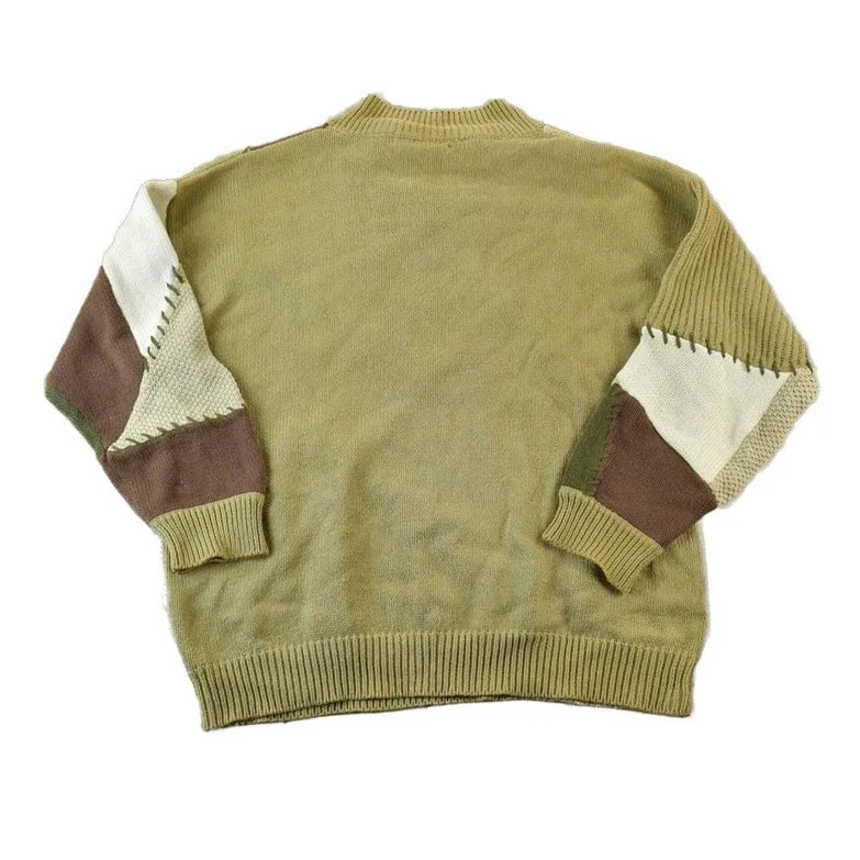 Vintage 1990s PTI Fashion Knit Abstract Pattern Crewneck Sweater Men's XL - Image 2