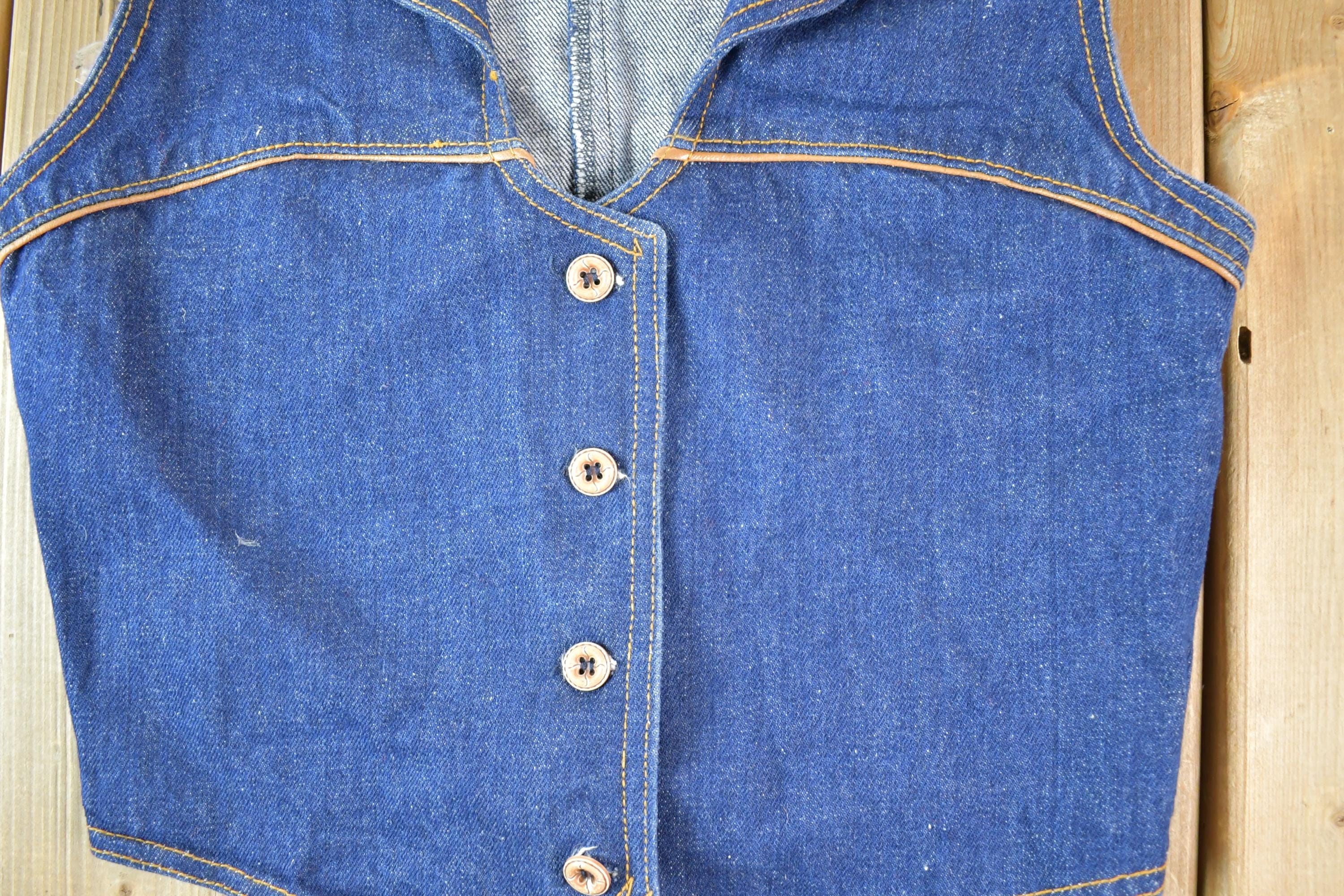 Vintage 1990s Pulse Denim Cowgirl Vest Women's XS - Image 3