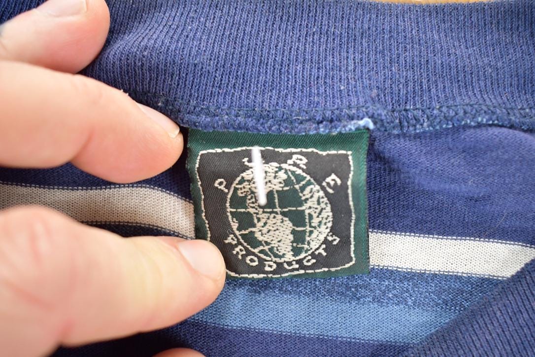 Vintage 1990s Pure Products Striped Grunge Crewneck Sweatshirt Mens L - Image 4