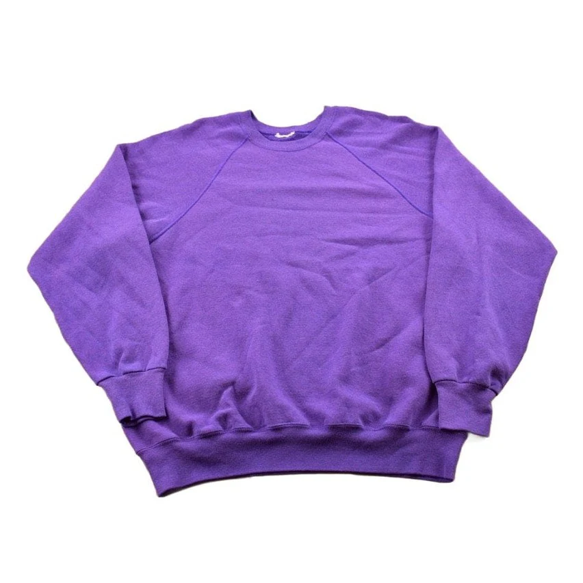 Vintage 1990s Purple Blank Crewneck Sweatshirt Men's S