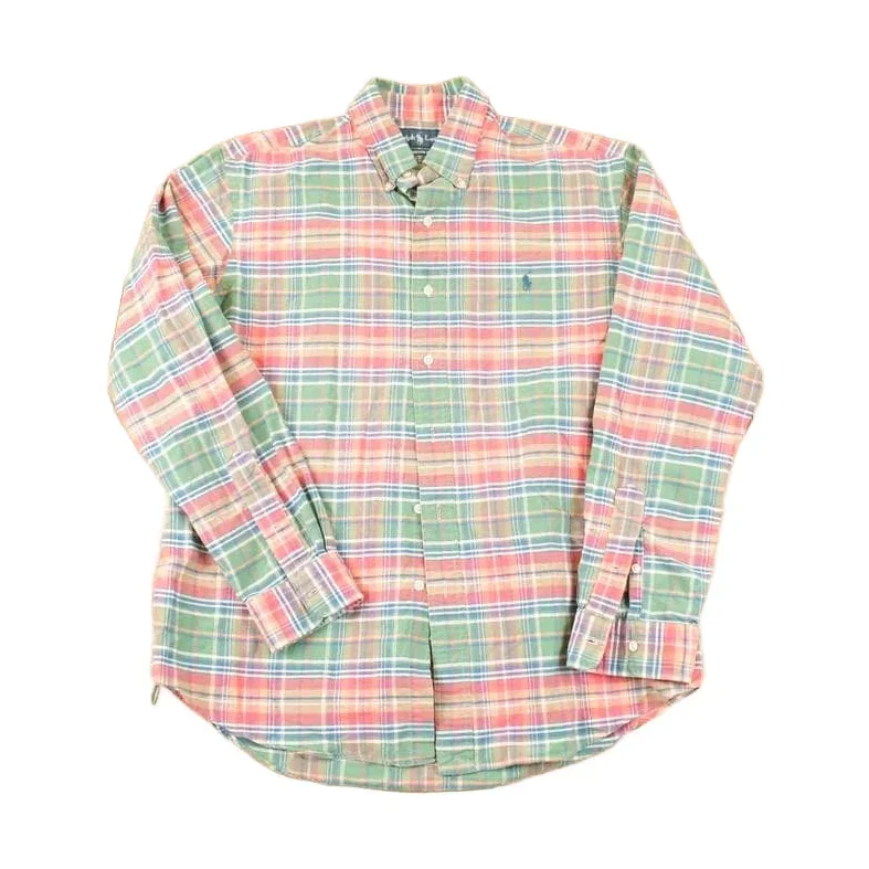 Vintage 1990s Ralph Lauren Plaid Button Up Shirt Men's L