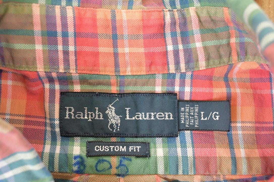 Vintage 1990s Ralph Lauren Plaid Button Up Shirt Men's L - Image 4