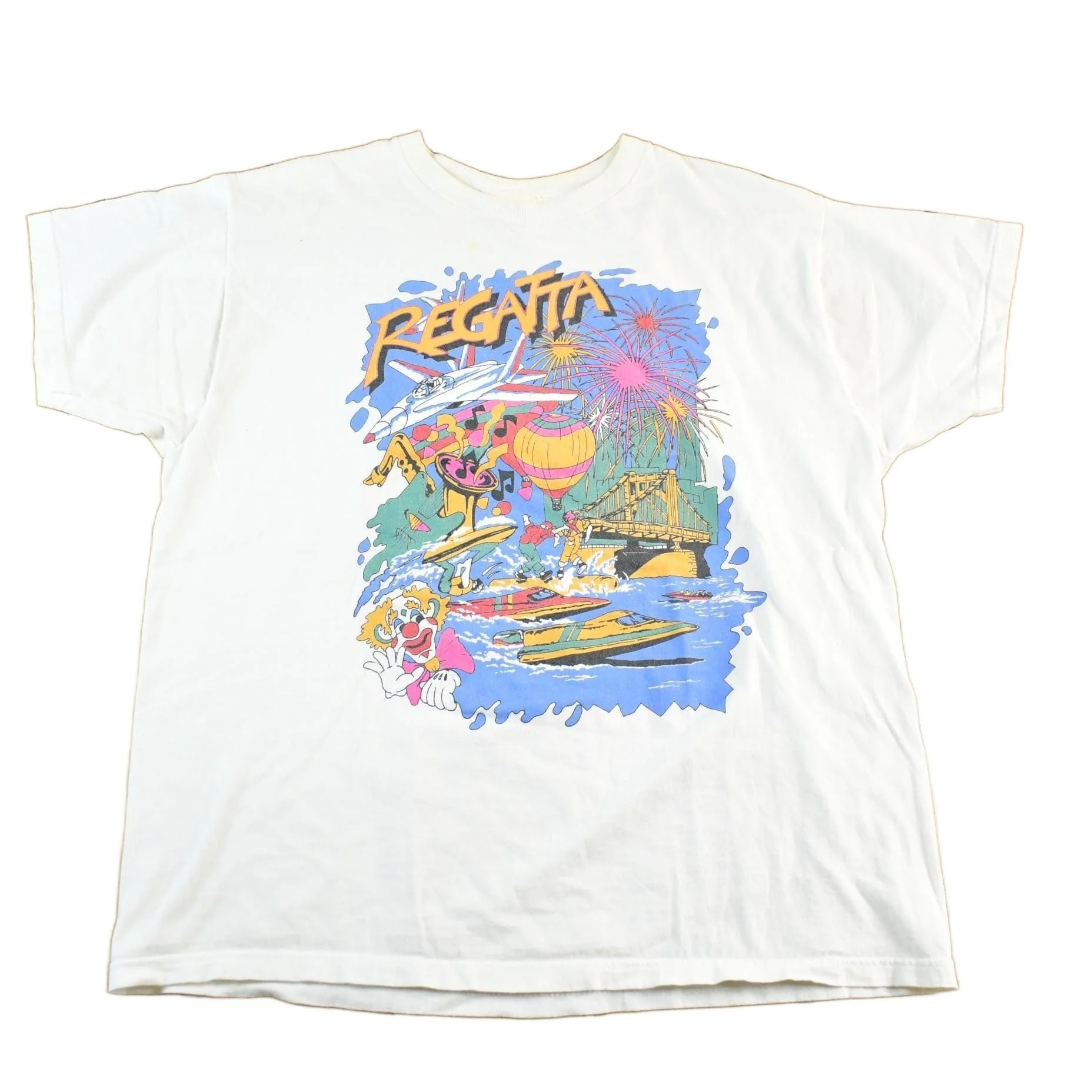 Vintage 1990s Regatta Festival Graphic Print T-Shirt Women's XL