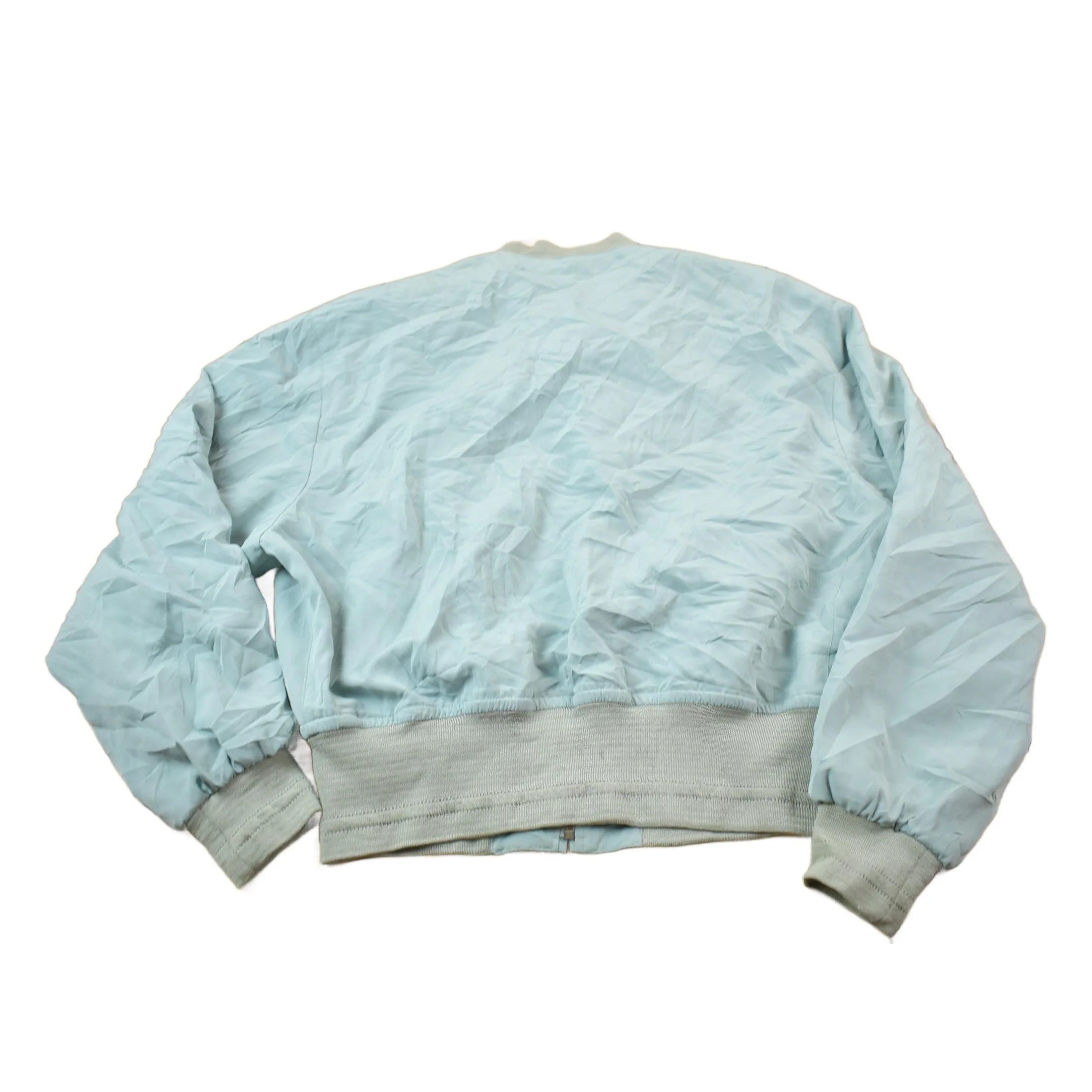 Vintage 1990s Reporter Light Green Light Weight Windbreaker Bomber Jacket Men's Large - Image 2
