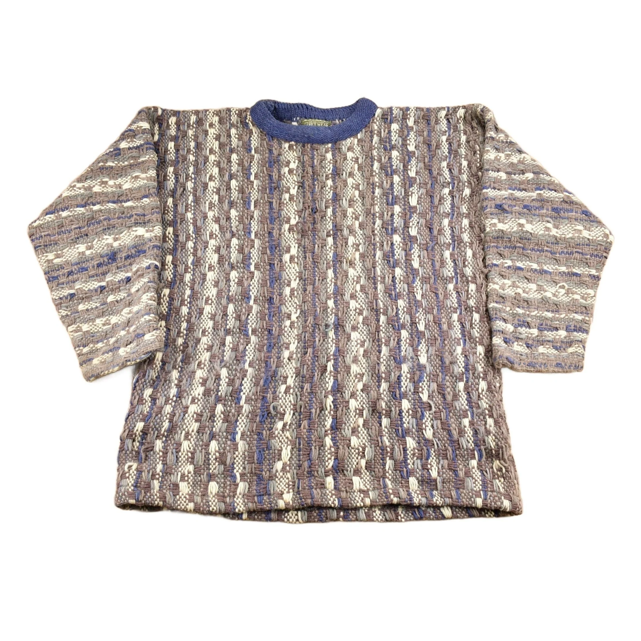 Vintage 1990s Rey Wear 100% Wool Oversized Knitted Crewneck Sweater Men's 3XL