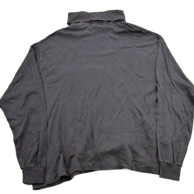 Vintage 1990s Robert Bruce Blank Black Turtleneck Sweatshirt Men's M - Image 2