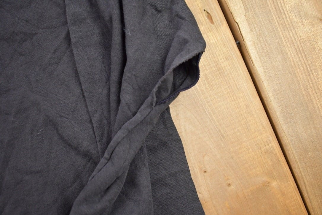 Vintage 1990s Robert Bruce Blank Black Turtleneck Sweatshirt Men's M - Image 4