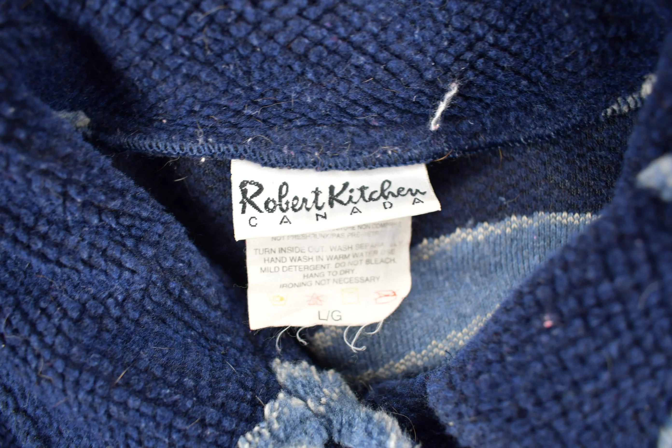 Vintage 1990s Robert Kitchen Leaves Theme All Over Print Fleece Sweater Men's Large - Image 5