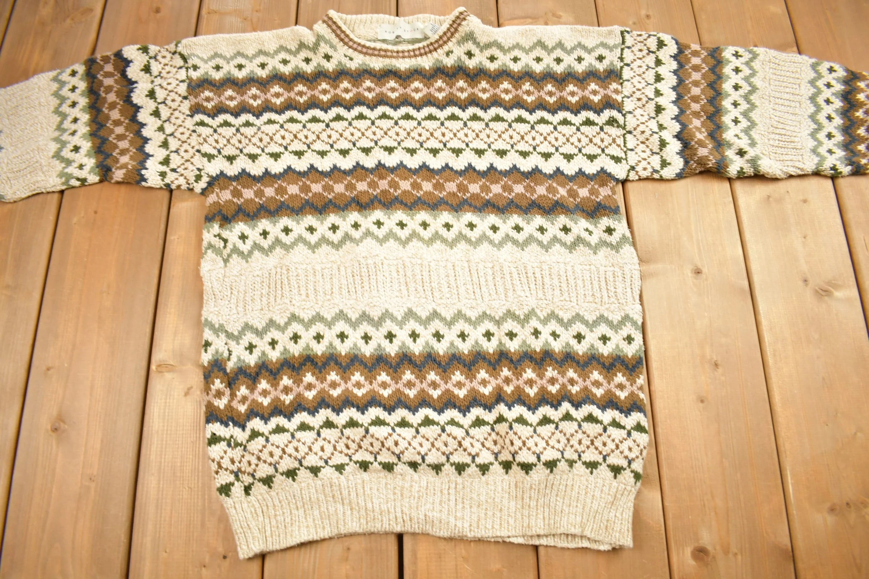 Vintage 1990s Robert Stock Knitted Sweater Men's Medium - Image 3