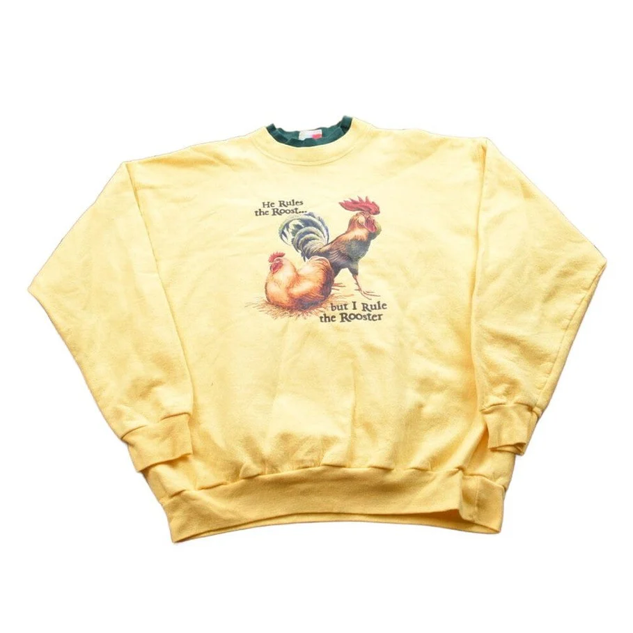Vintage 1990s Rooster Theme Crewneck Sweater
