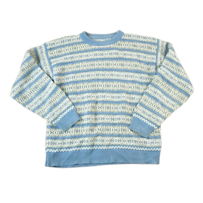 Vintage 1990s Royal Robbins Knit Abstract Pattern Crewneck Sweater Men's Small