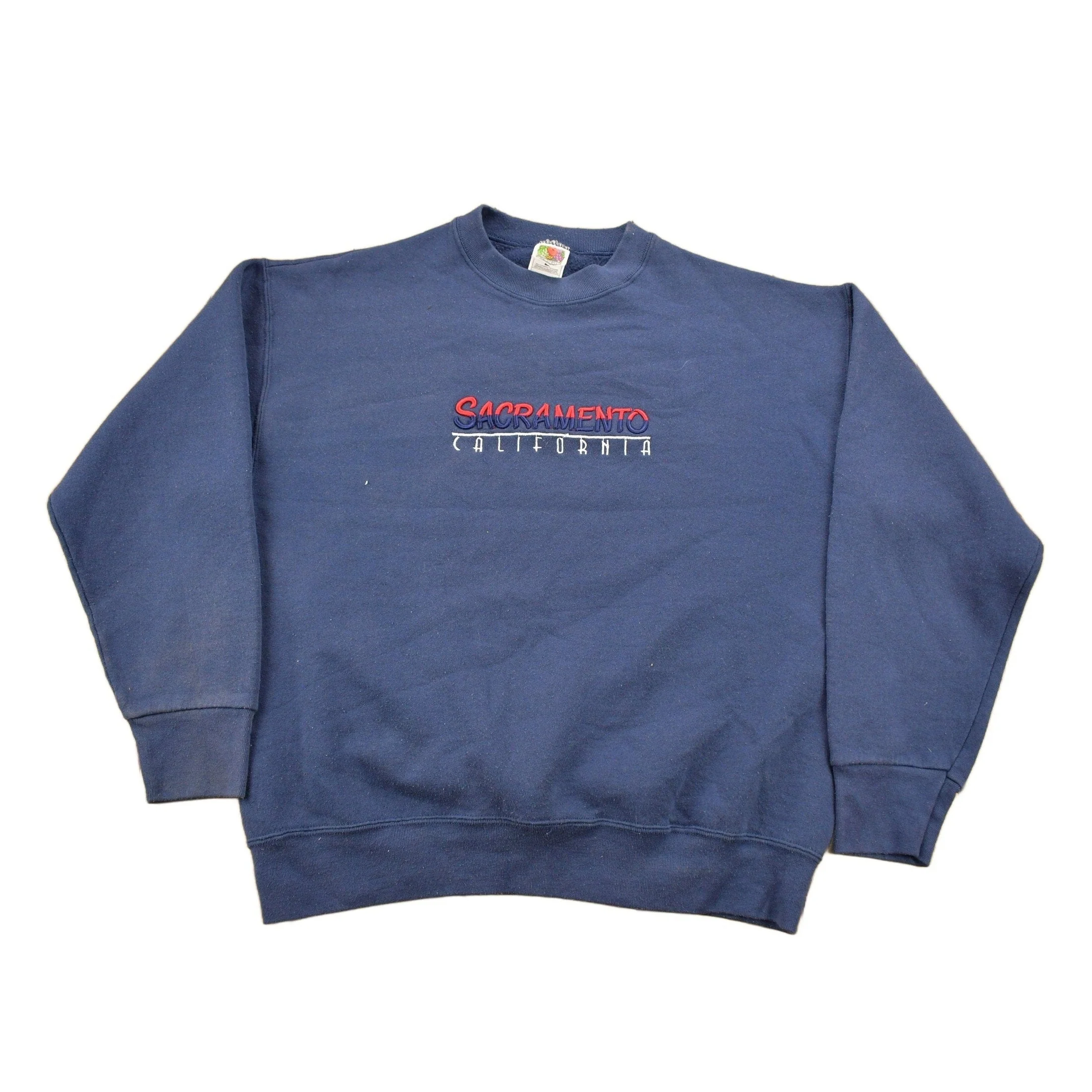 Vintage 1990s Sacramento California Embroidered Crewneck Sweatshirt Men's Large