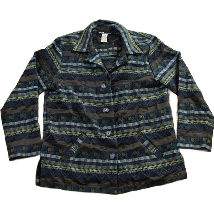 Vintage 1990s Sag Harbor All Over Print Blazer Women's M