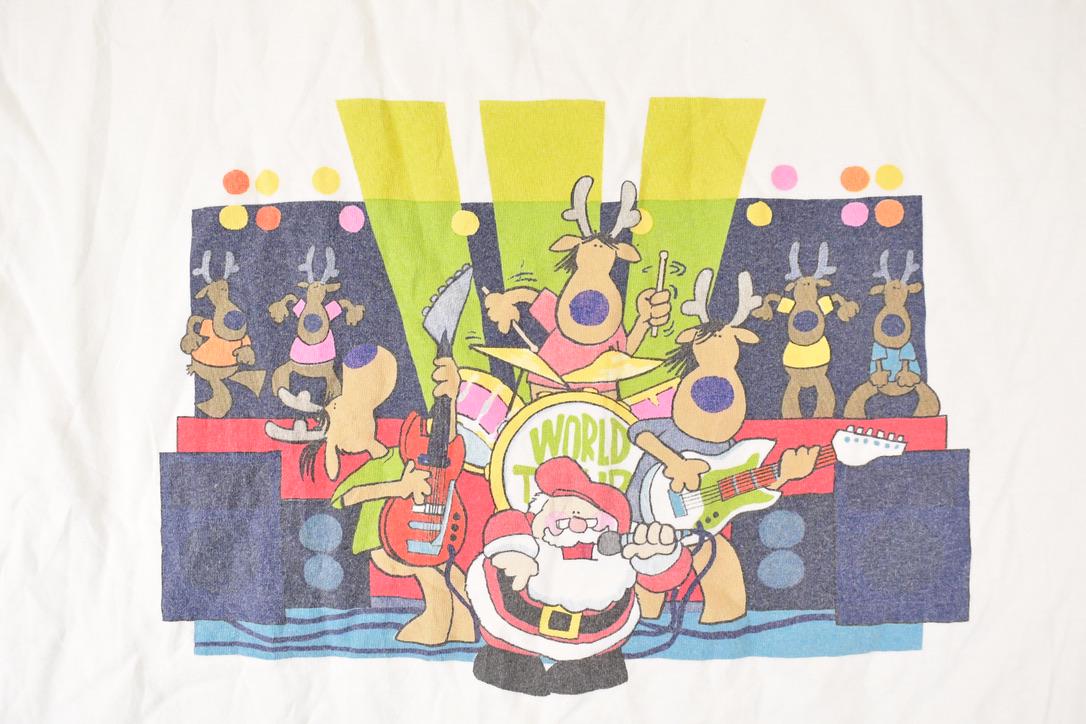 Vintage 1990s Santa Claus World Tour Souvenir Christmas T-Shirt Men's XL - Image 3