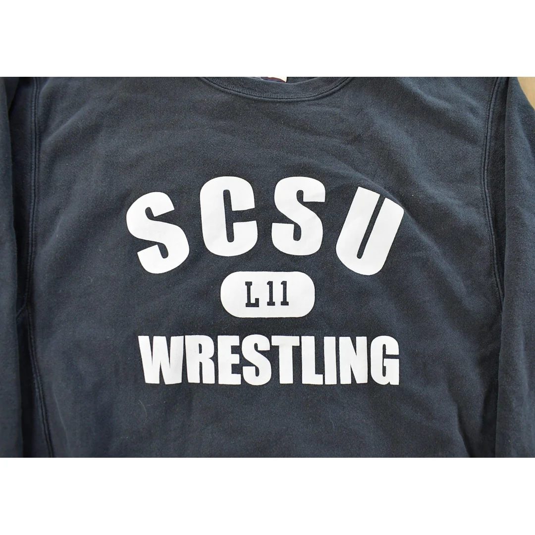 Vintage 1990s SCSU Wrestling St. Cloud State University Champion Reverse Weave Crewneck Sweatshirt Men's Large - Image 3