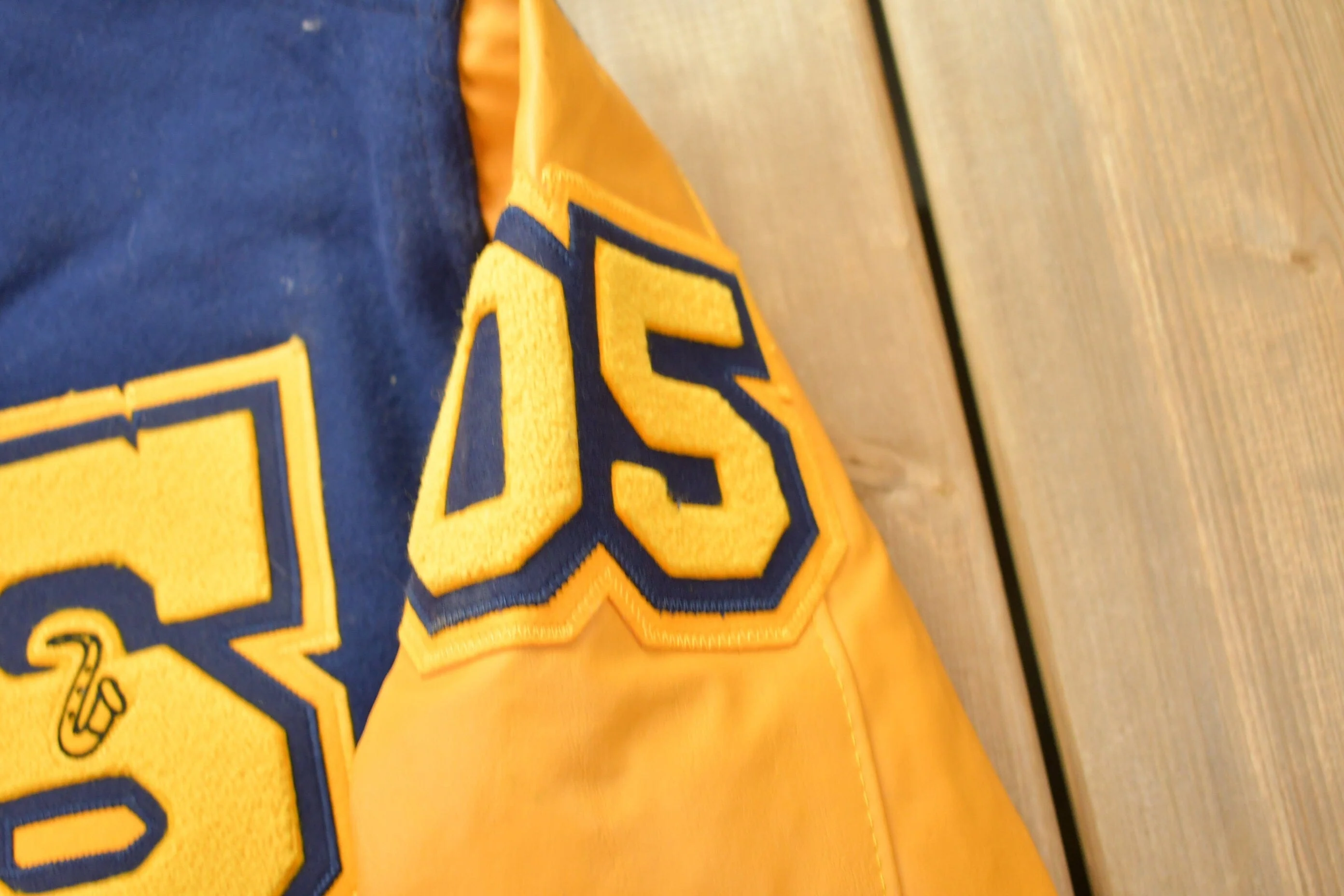Vintage 1990s Shenango Wildcat Band Leather Varsity Jacket Men's XL - Image 5