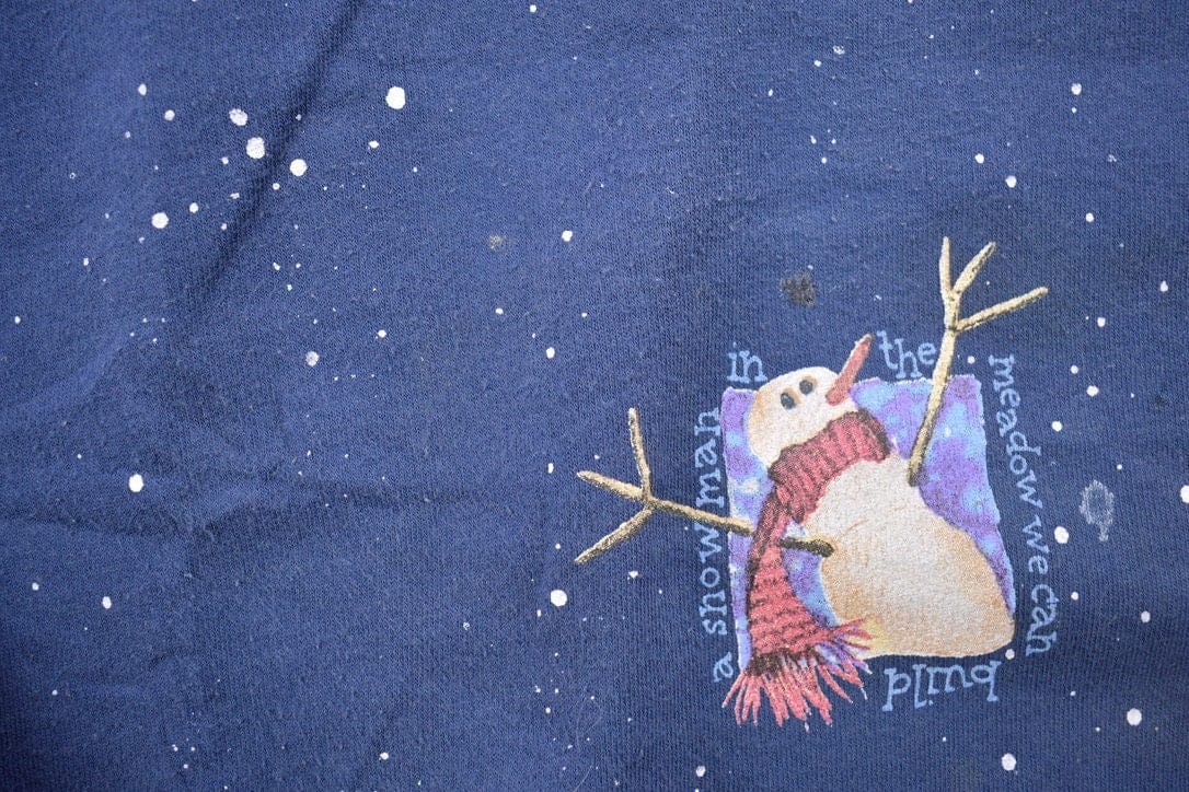 Vintage 1990s Snowman Theme Christmas Sweater Men's L - Image 5