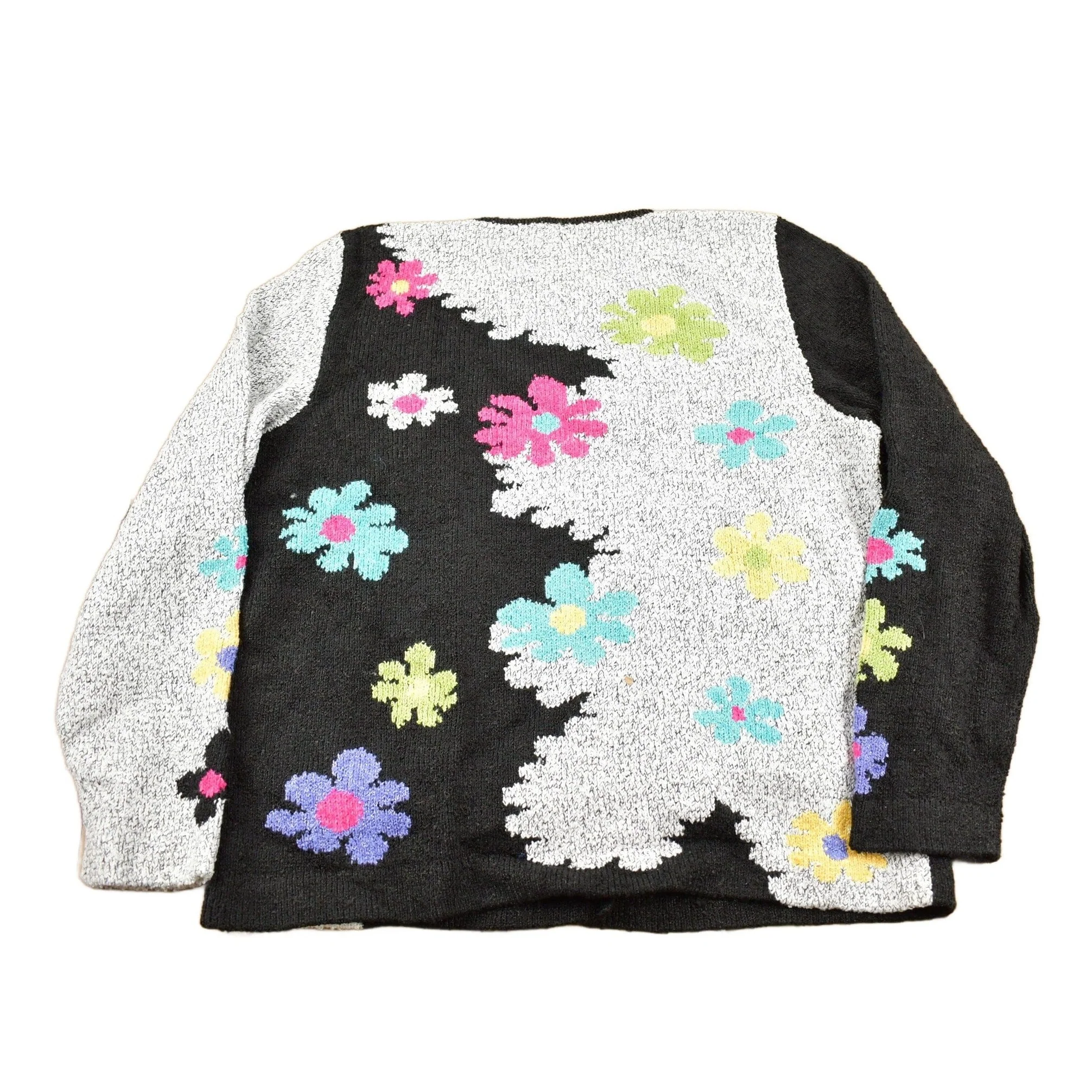 Vintage 1990s South Cotton All Over Floral Pattern Knitt Cardigan Sweater Women's S - Image 2