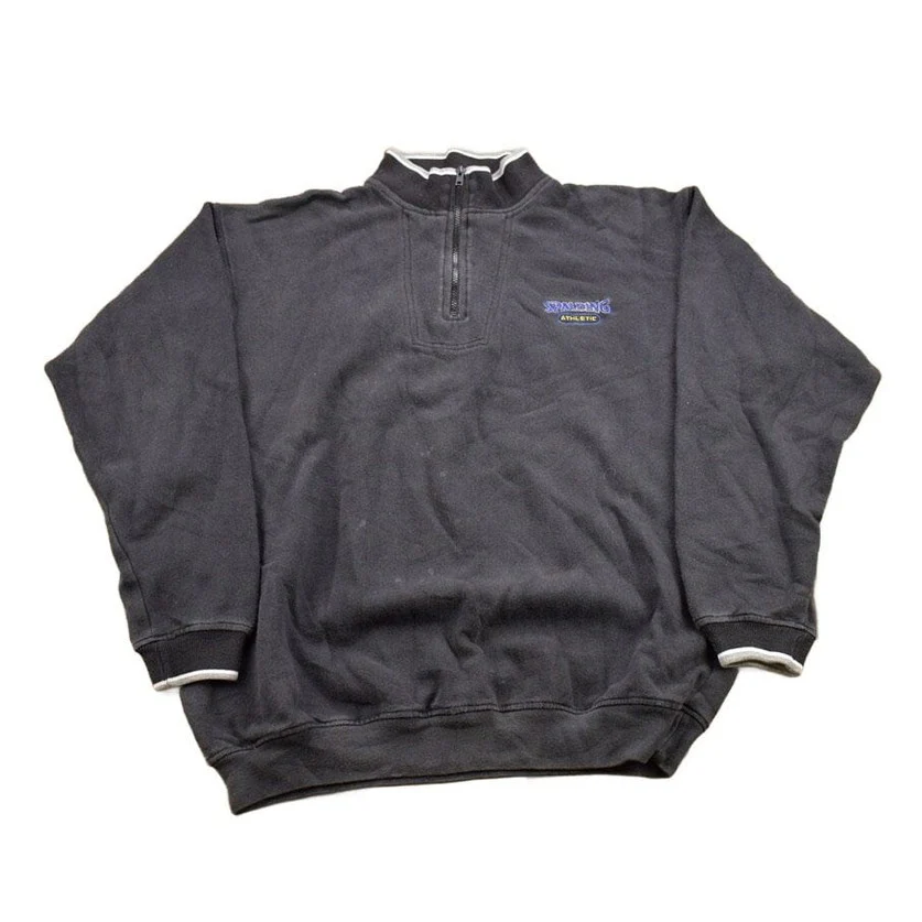 Vintage 1990s Spalding Athletic Quarter Zip Sweatshirt Men's Medium