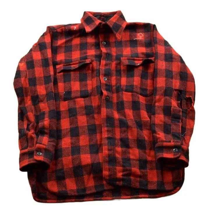 Vintage 1990s Sportclad JC Penney Plaid Flannel Button Up Shirt Men's Medium