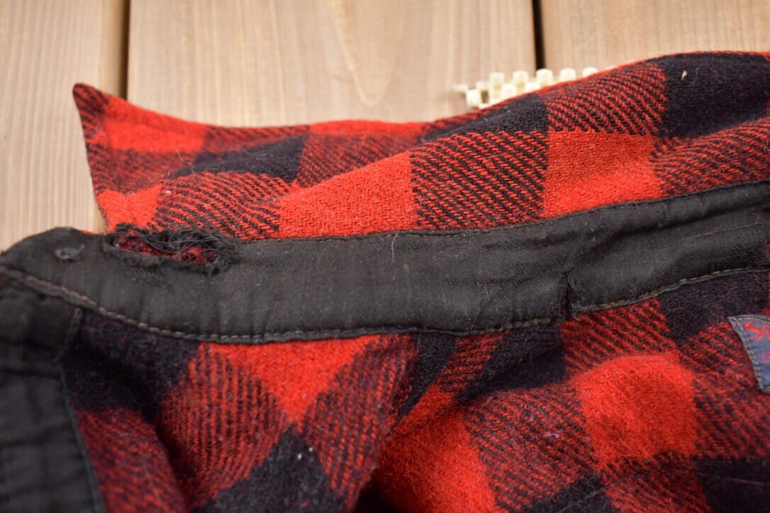 Vintage 1990s Sportclad JC Penney Plaid Flannel Button Up Shirt Men's Medium - Image 4
