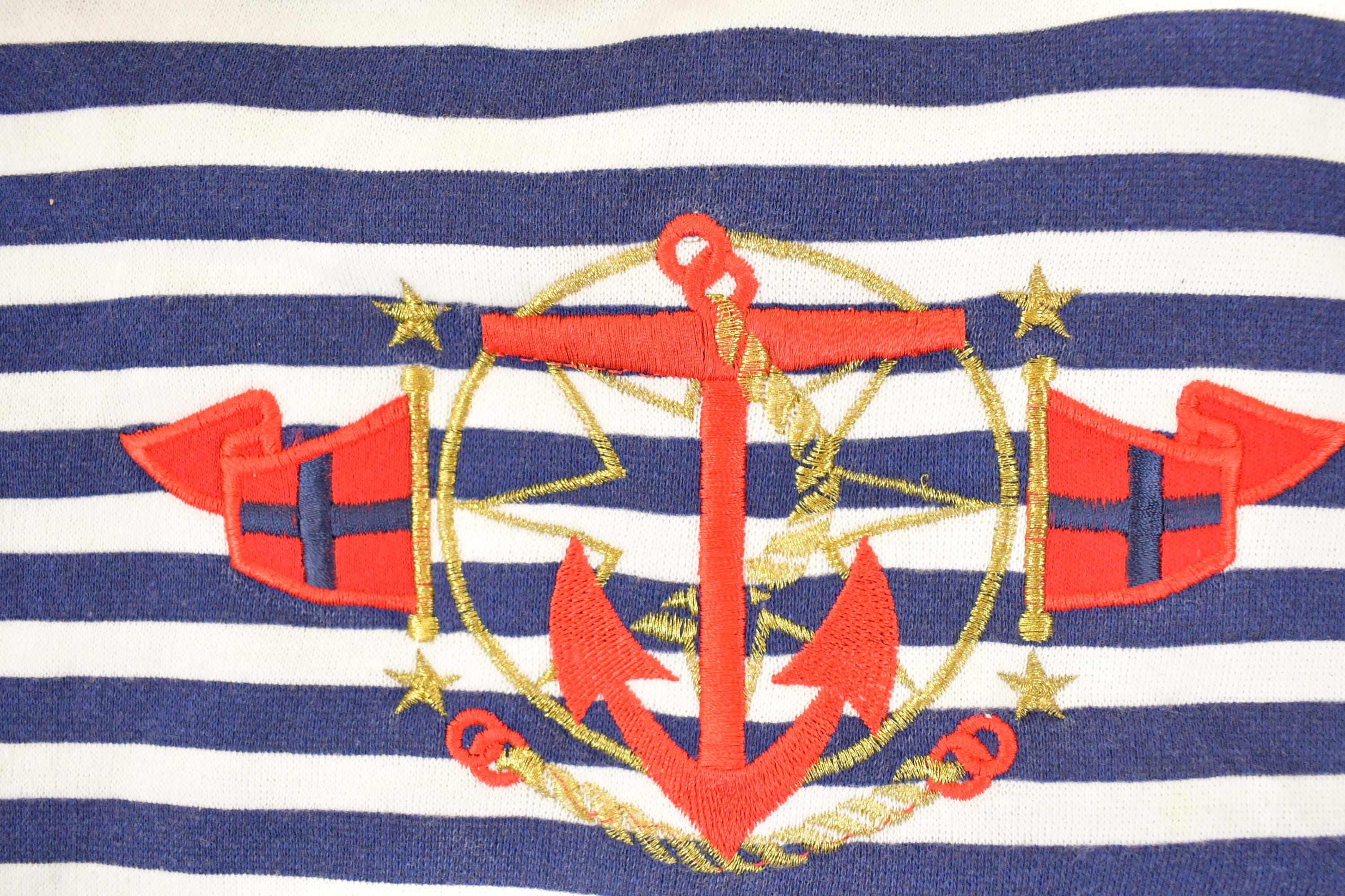 Vintage 1990s Sports Accent Embroidered Nautical Crewneck Sweatshirt Women's M - Image 3