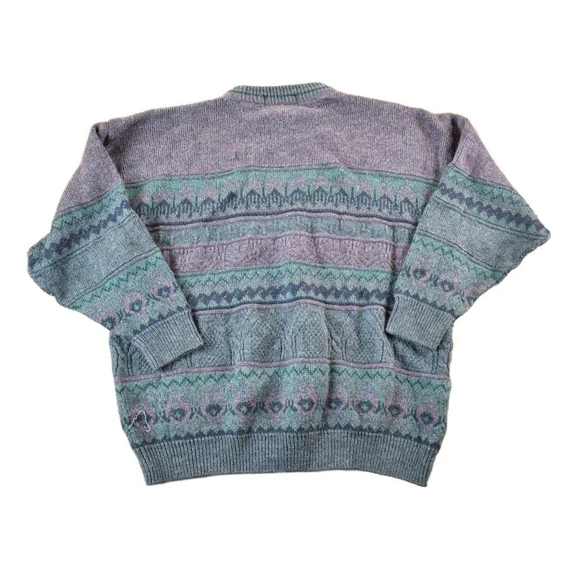 Vintage 1990s St Bernard Wool Blend Knit Sweater Mens XL - Image 2