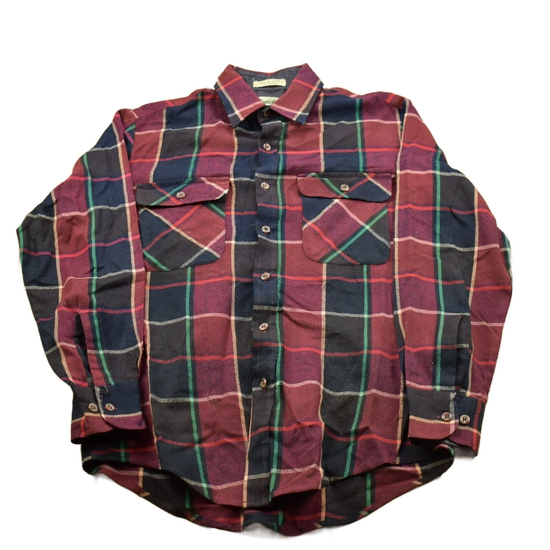 Vintage 1990s St Johns Bay Plaid Flannel Button Up Shirt Men's Medium