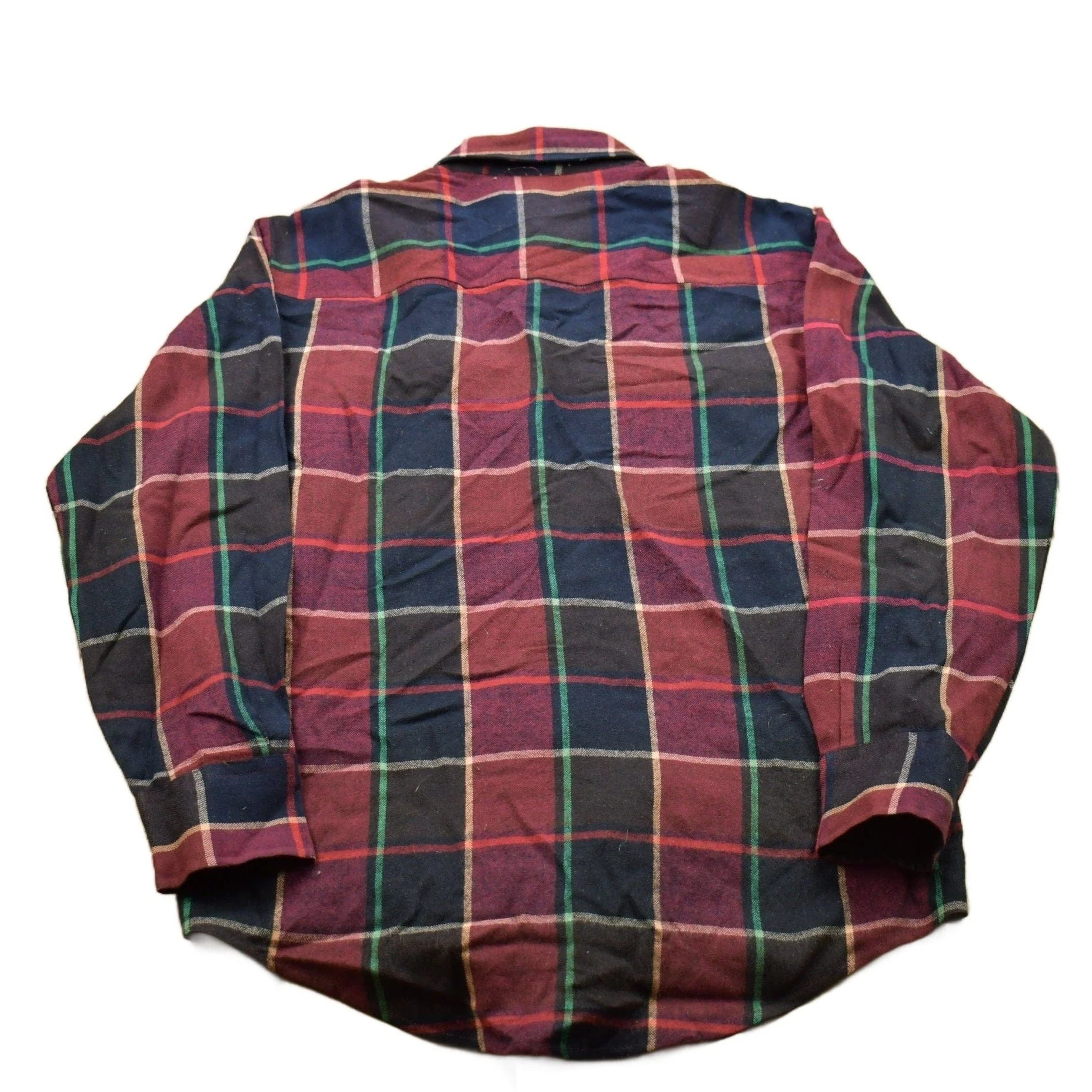 Vintage 1990s St Johns Bay Plaid Flannel Button Up Shirt Men's Medium - Image 2