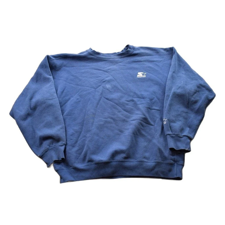 Vintage 1990s Starter Blank Blue Crewneck Sweatshirt