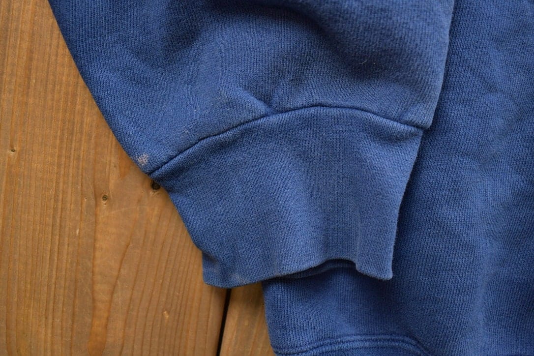 Vintage 1990s Starter Blank Blue Crewneck Sweatshirt - Image 6