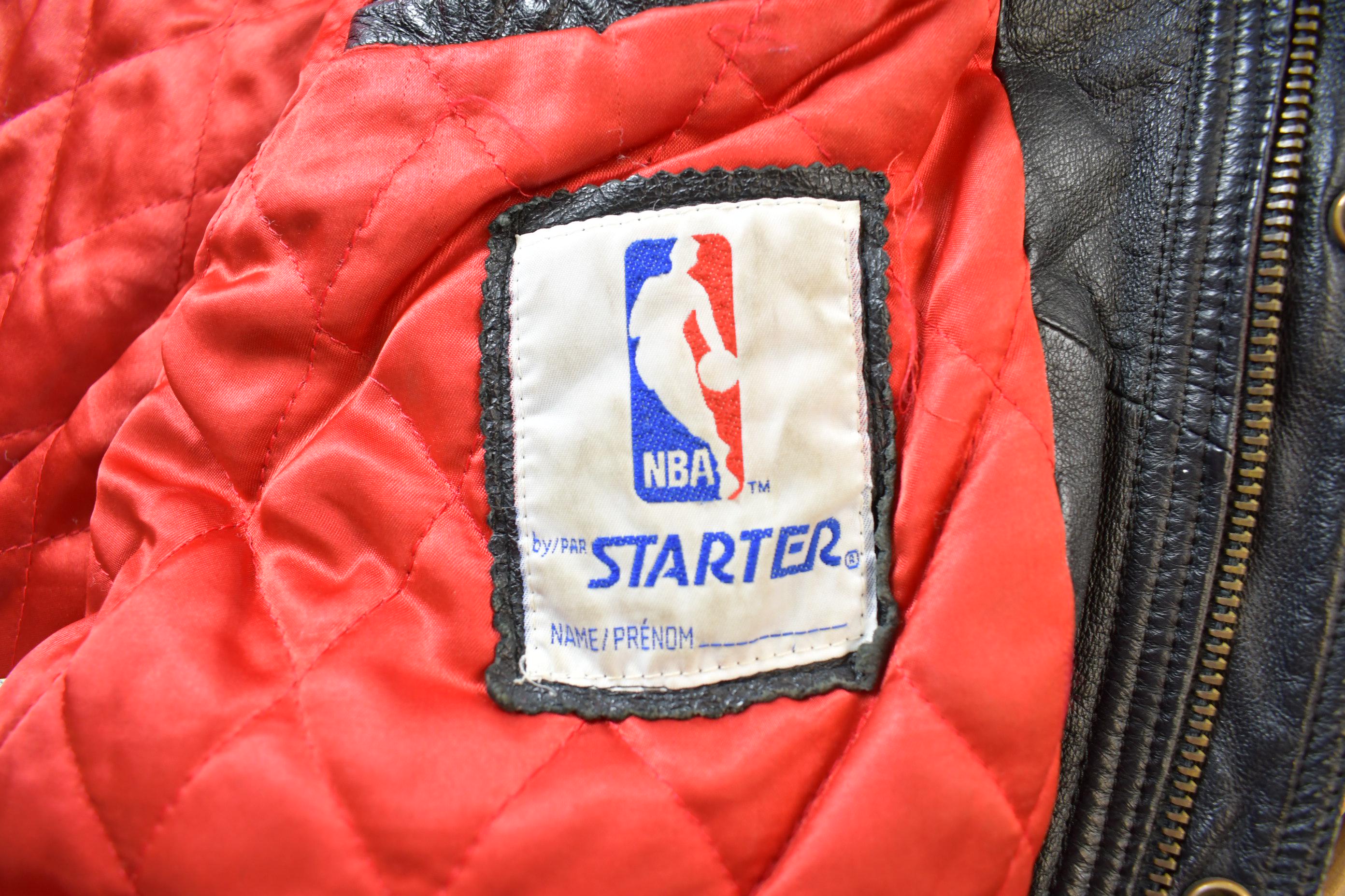 Vintage 1990s Starter NBA Chicago Bulls Leather Jacket - Image 7