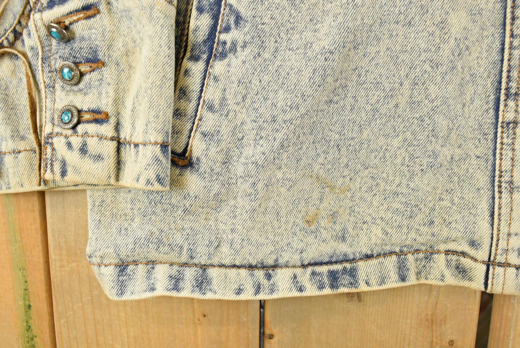 Vintage 1990s Stefano Western Denim Jean Jacket Women's XL - Image 5