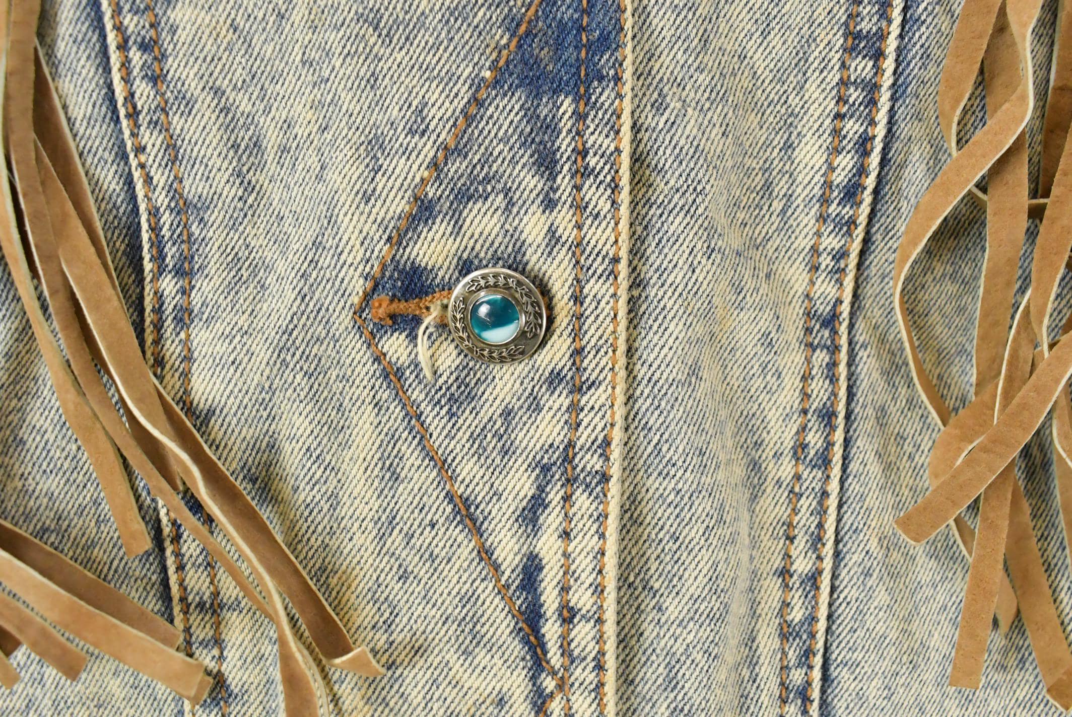 Vintage 1990s Stefano Western Denim Jean Jacket Women's XL - Image 6