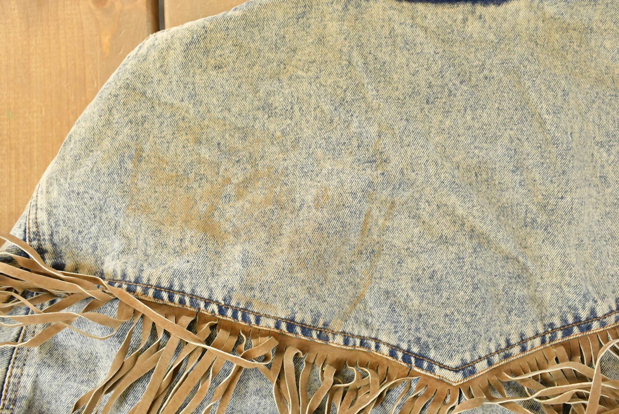 Vintage 1990s Stefano Western Denim Jean Jacket Women's XL - Image 7