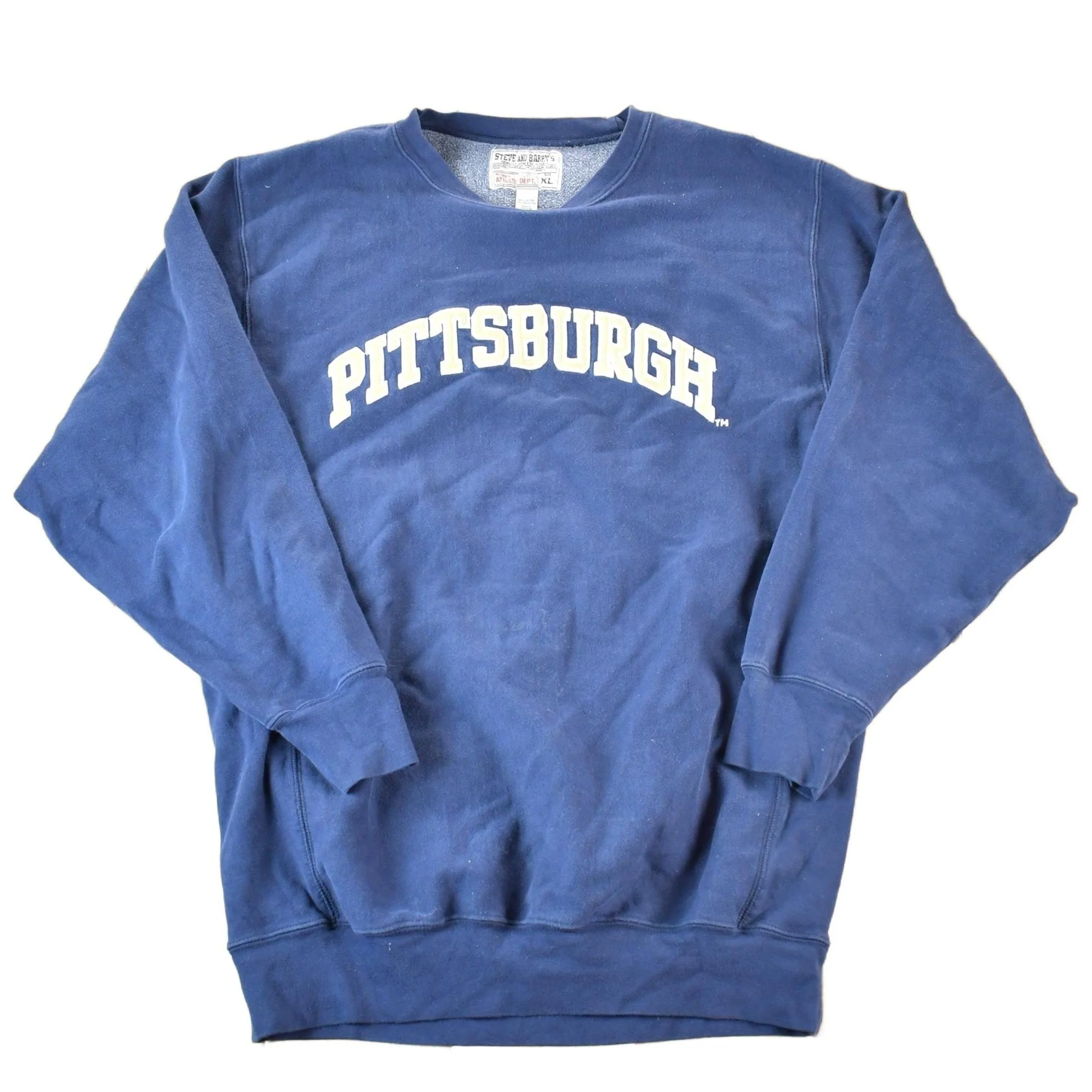 Vintage 1990s Steve And Barry's Pittsburgh University Cross Grain Crewneck Mens L