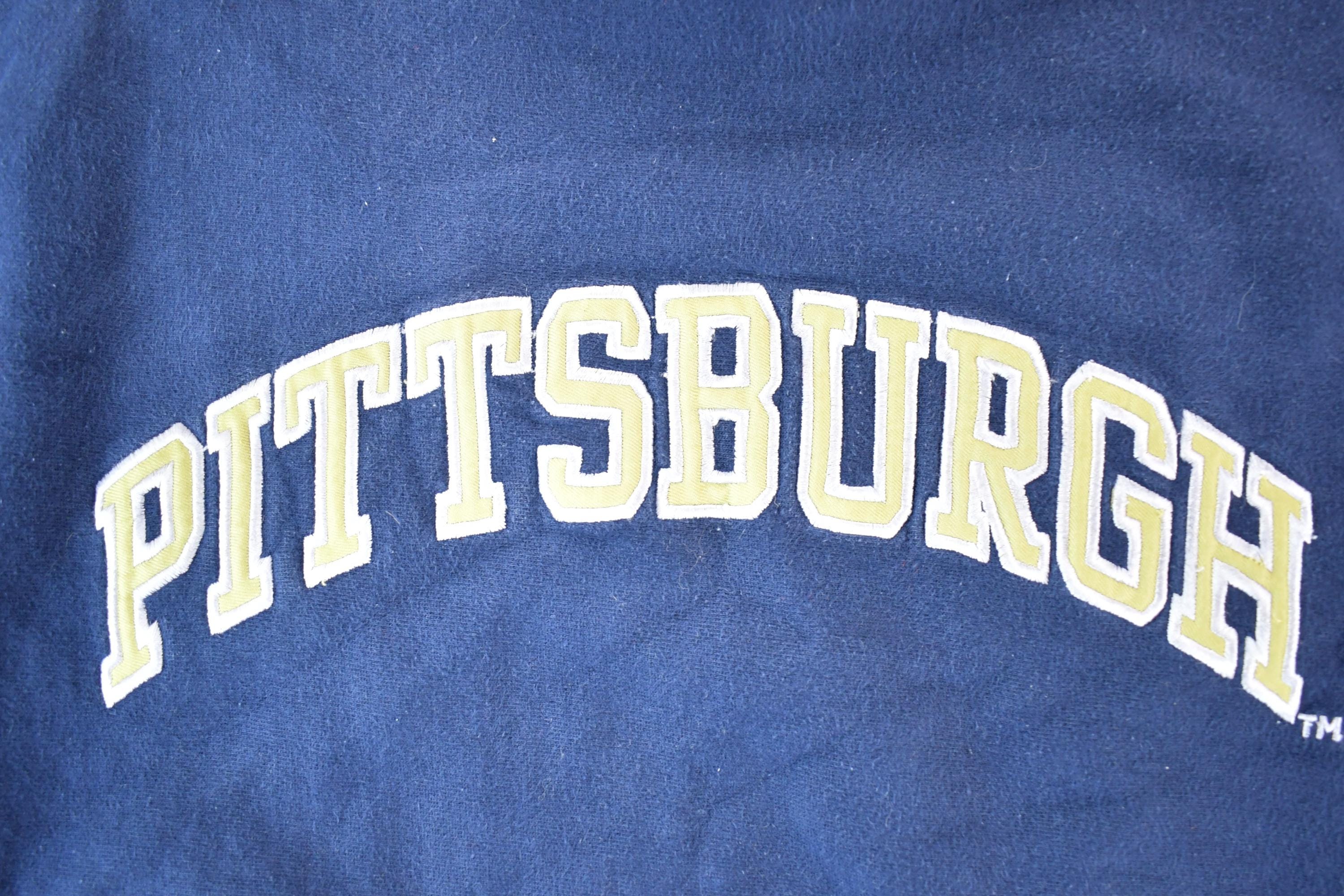 Vintage 1990s Steve And Barry's Pittsburgh University Cross Grain Crewneck Mens L - Image 3