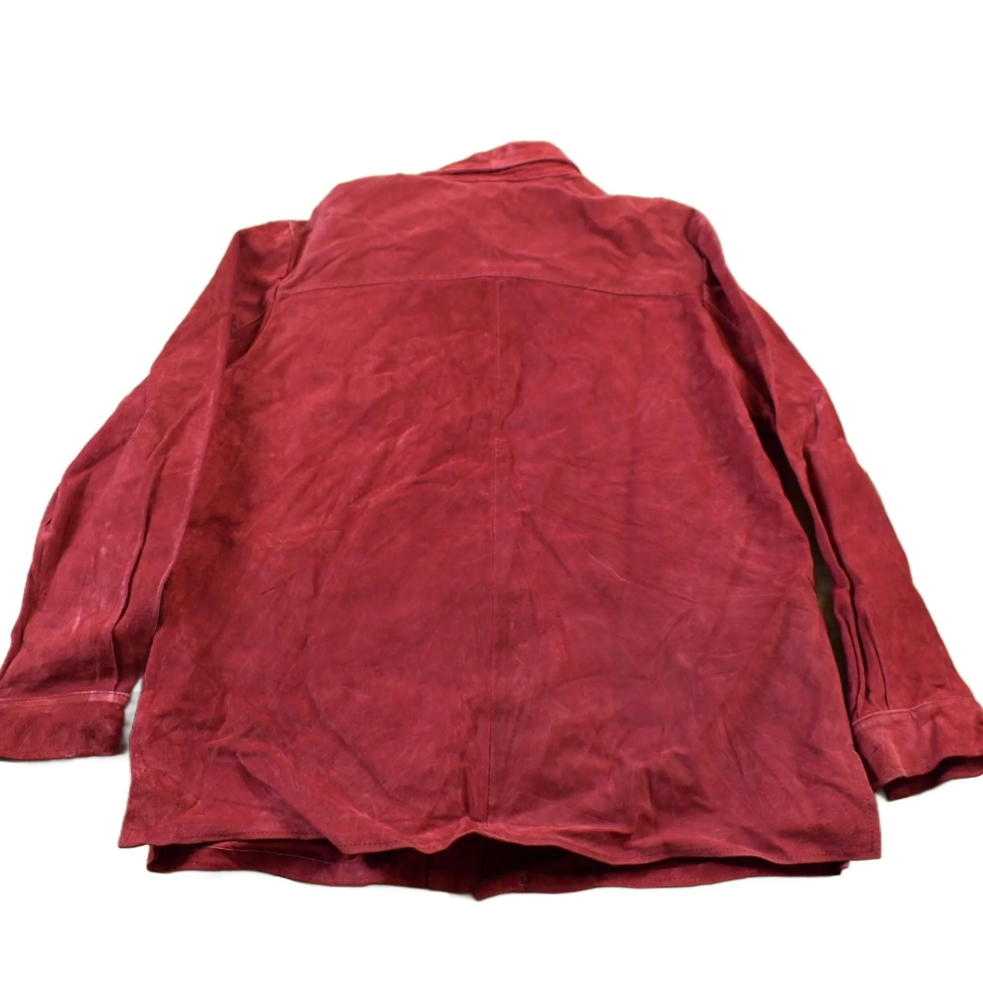Vintage 1990s Style & Co Suede Leather Button Up Shirt Men's Medium - Image 2
