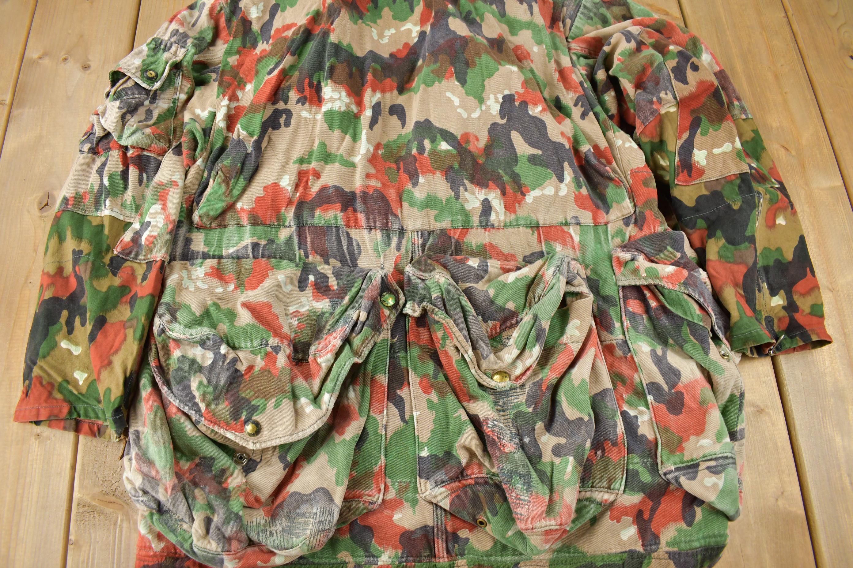 Vintage 1990s Swiss Military Alpenflage Camo Hooded Jacket - Image 5