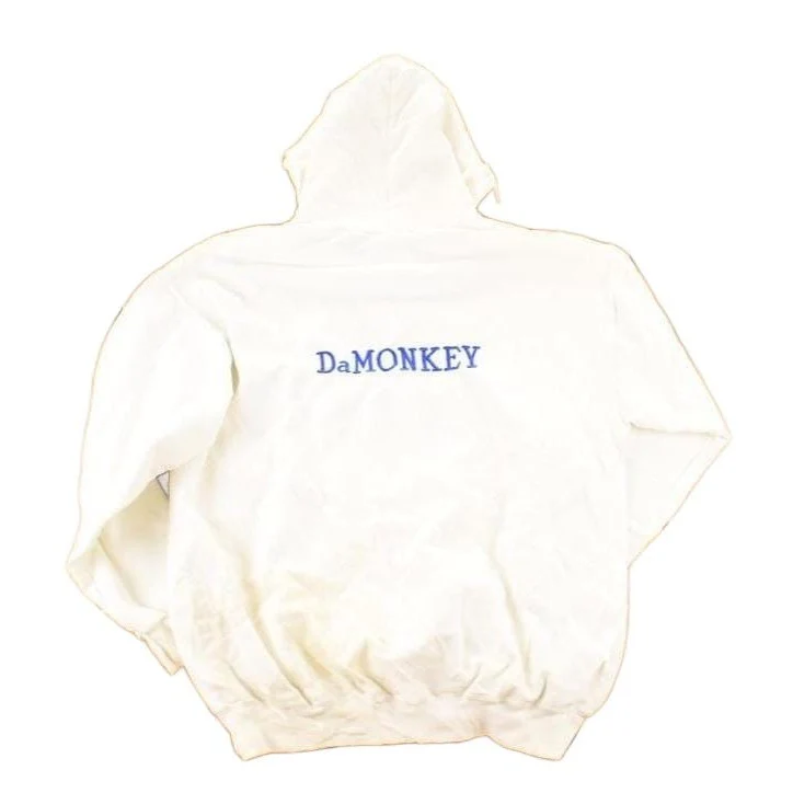 Vintage 1990s Tartan Choir Da Monkey Hoodie Sweatshirt Men's L - Image 2
