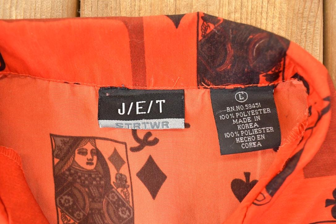 Vintage 1990s Texas Hold Em Abstract Button Up Shirt Men's XL - Image 5