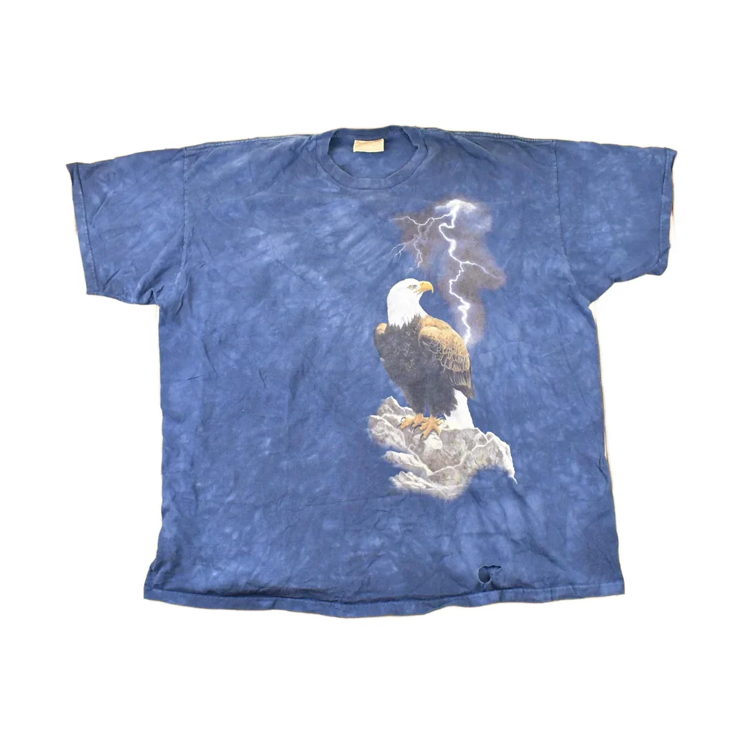 Vintage 1990s The Mountain Bald Eagle Lightning Souvenir T-Shirt Men's XL